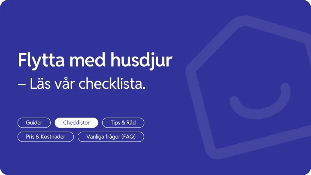 Checklista for att flytta med husdjur