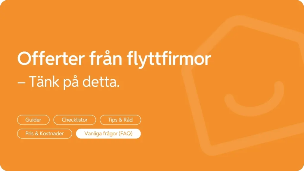 Fa offerter fran flyttfirmor