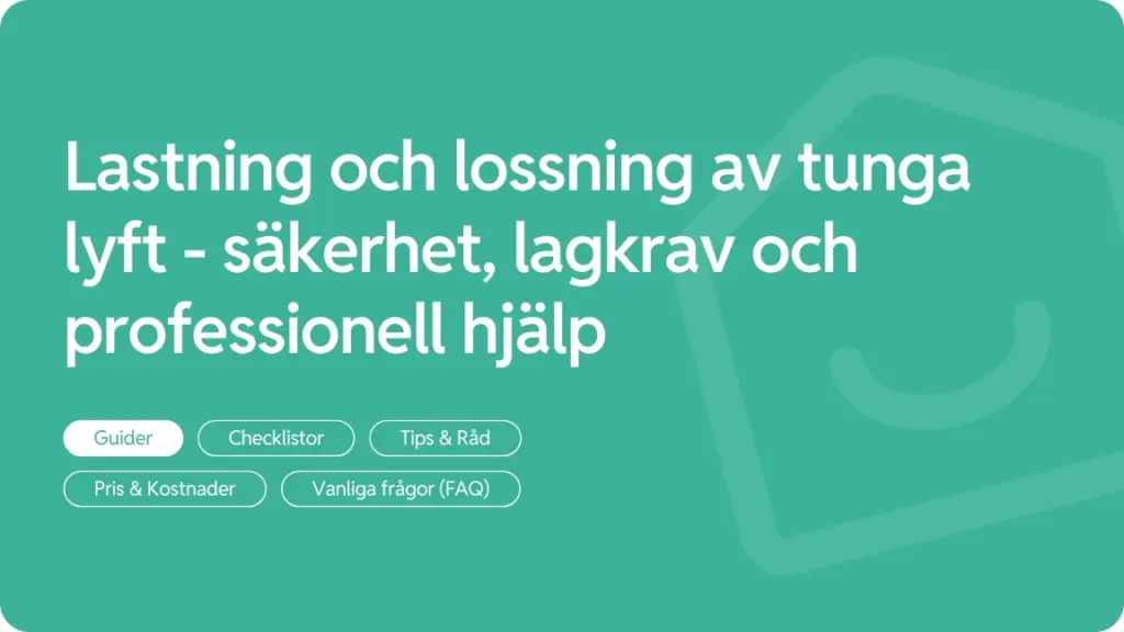 Lastning och lossning av tunga lyft sakerhet lagkrav och professionell hjalp
