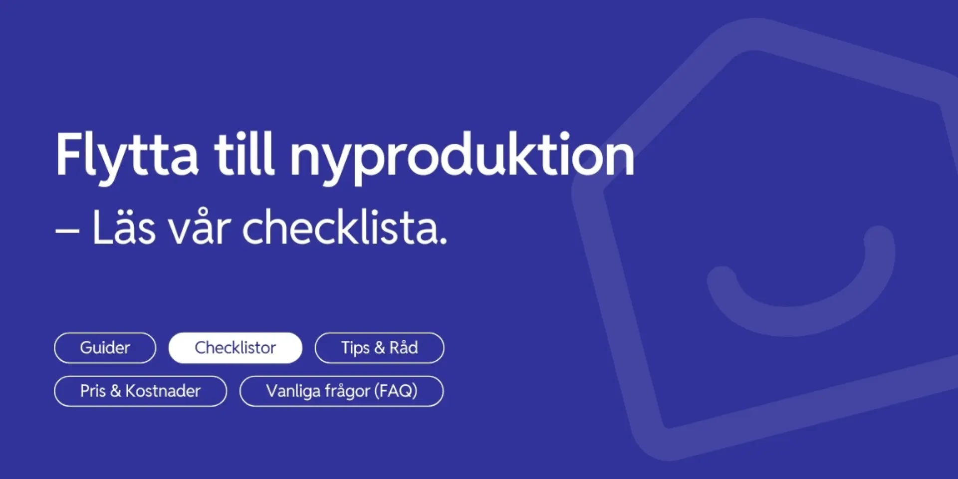 Checklista for att flytta in i nyproduktion