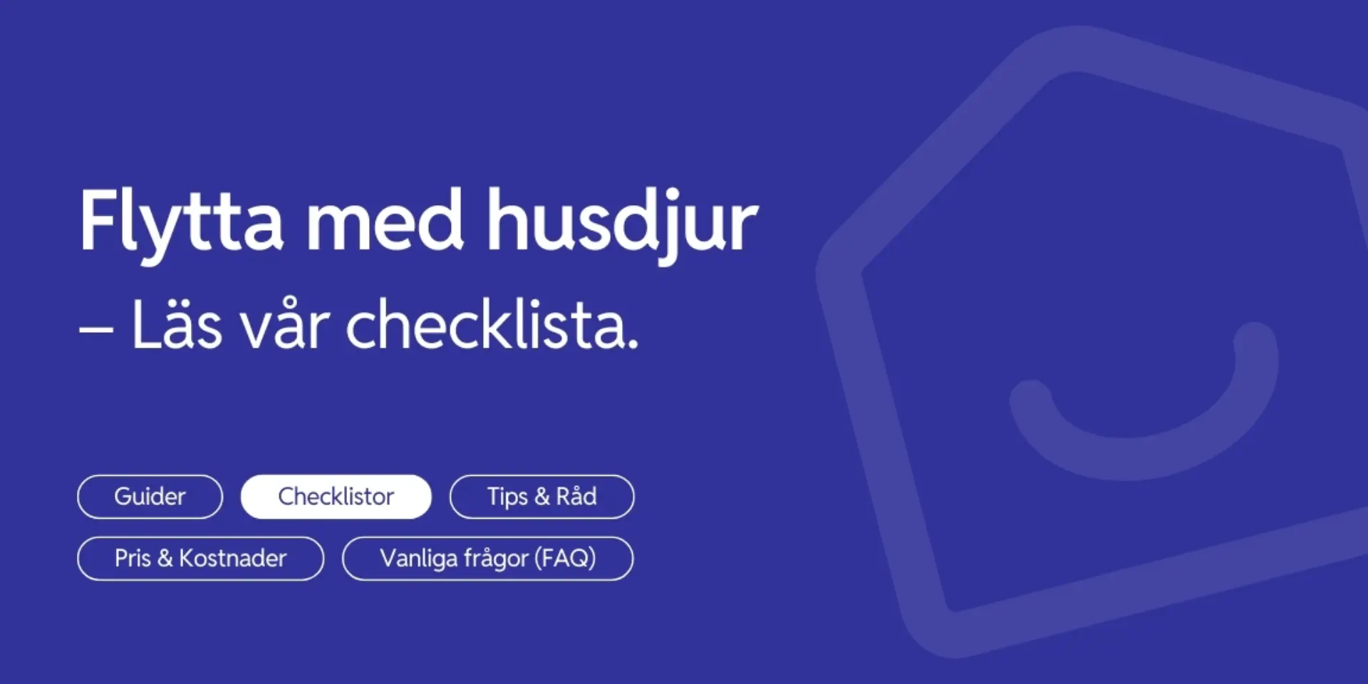Checklista for att flytta med husdjur