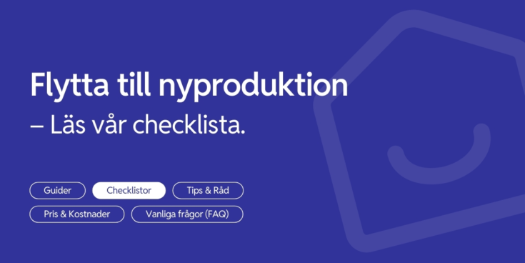 Checklista for att flytta in i nyproduktion