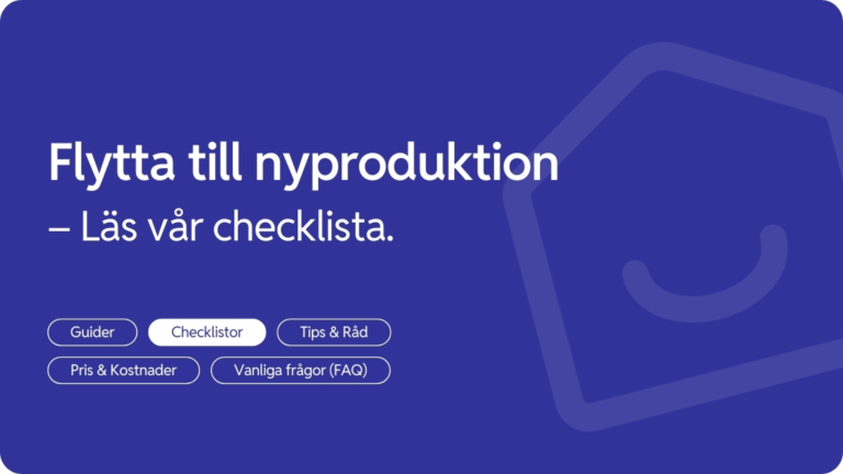 Checklista for att flytta in i nyproduktion