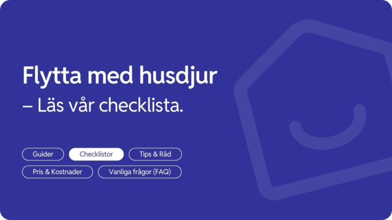 Checklista for att flytta med husdjur