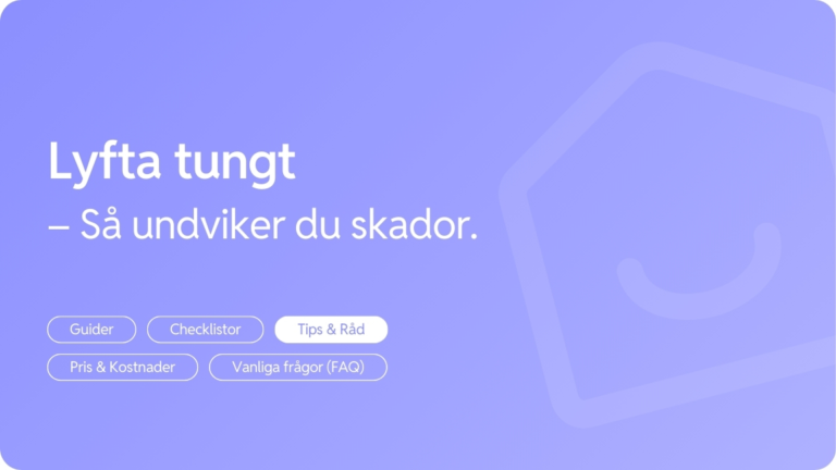 Skador nar du bar tungt vid flytt