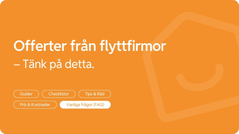 Fa offerter fran flyttfirmor
