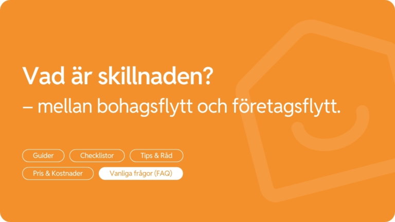 Skillnaden mellan bohagsflytt och foretagsflytt