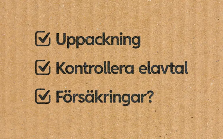 Checklista nar du flyttat in